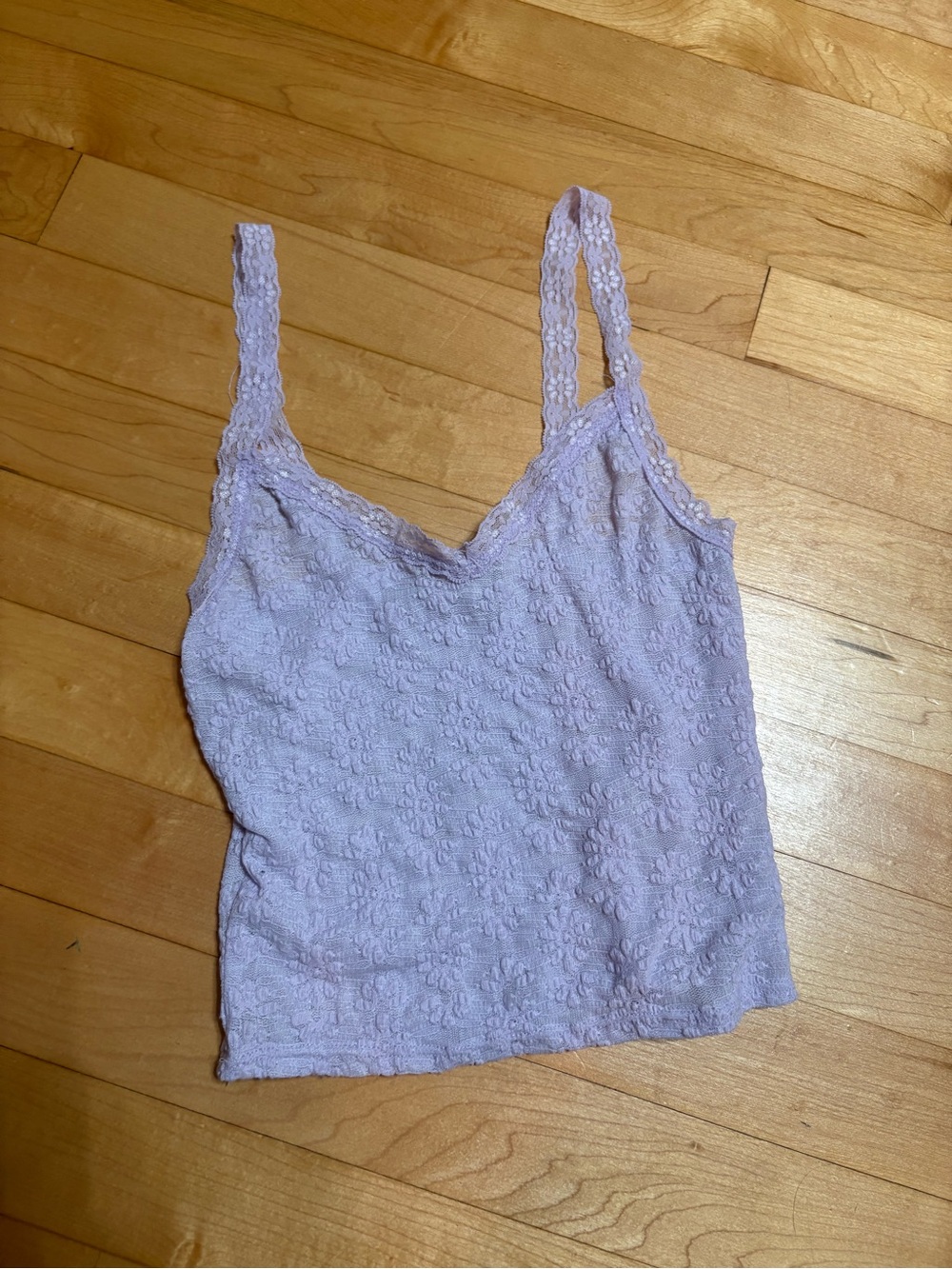Tilly's Lilac Lace Trim Floral Texture Camisole